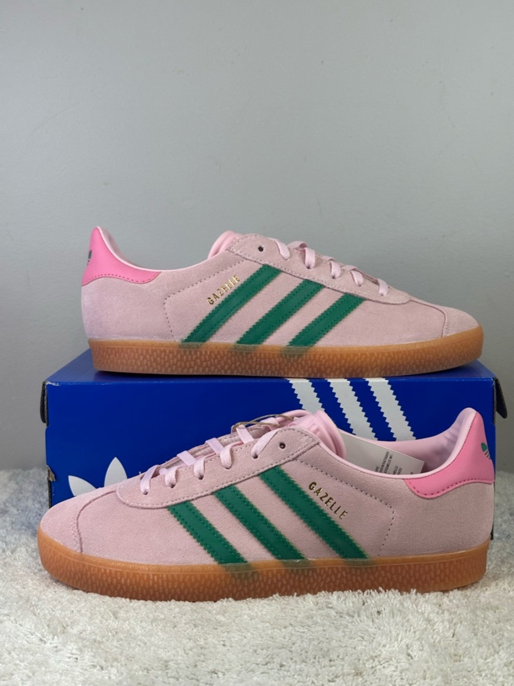 ***BRAND NEW*** Adidas Gazelle Pink with Green Stripes